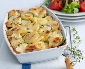 Courgettegratin met geitenkaas