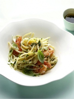 Linguine met garnalen