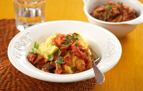 Polenta met paddenstoelen