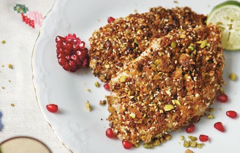 Kipschnitzel met pistachenootjes & sesamzaad